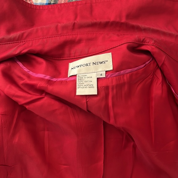 Newport News Red Trench Coat - Picture 7 of 7